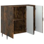 vidaXL Servírovacia skriňa Dymový dub 89 x 34,5 x 80 cm – Obrázok 5
