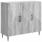 vidaXL Servírovacia skriňa Sivá sonoma 89 x 34,5 x 80 cm – Obrázok 2