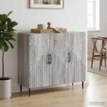 vidaXL Servírovacia skriňa Sivá sonoma 89 x 34,5 x 80 cm – Obrázok 4