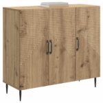 vidaXL Servírovacia skriňa Dub artisan 89 x 34,5 x 80 cm – Obrázok 3