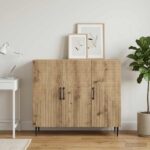 vidaXL Servírovacia skriňa Dub artisan 89 x 34,5 x 80 cm – Obrázok 4