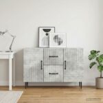 vidaXL Servírovacia skriňa so zásuvkou Betónovo sivá 89 x 34,5 x 60 cm – Obrázok 4
