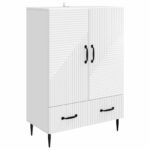 vidaXL Servírovacia skriňa Biela 66 x 34,5 x 95 cm Kompozitné drevo – Obrázok 2