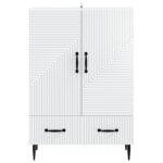 vidaXL Servírovacia skriňa Biela 66 x 34,5 x 95 cm Kompozitné drevo – Obrázok 5