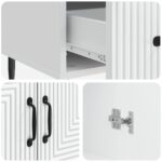 vidaXL Servírovacia skriňa Biela 66 x 34,5 x 95 cm Kompozitné drevo – Obrázok 8