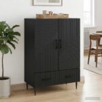 vidaXL Servírovacia skriňa Čierna 66 x 34,5 x 95 cm Kompozitné drevo
