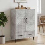 vidaXL Servírovacia skriňa so zásuvkou Betónovo sivá 66 x 34,5 x 95 cm – Obrázok 3