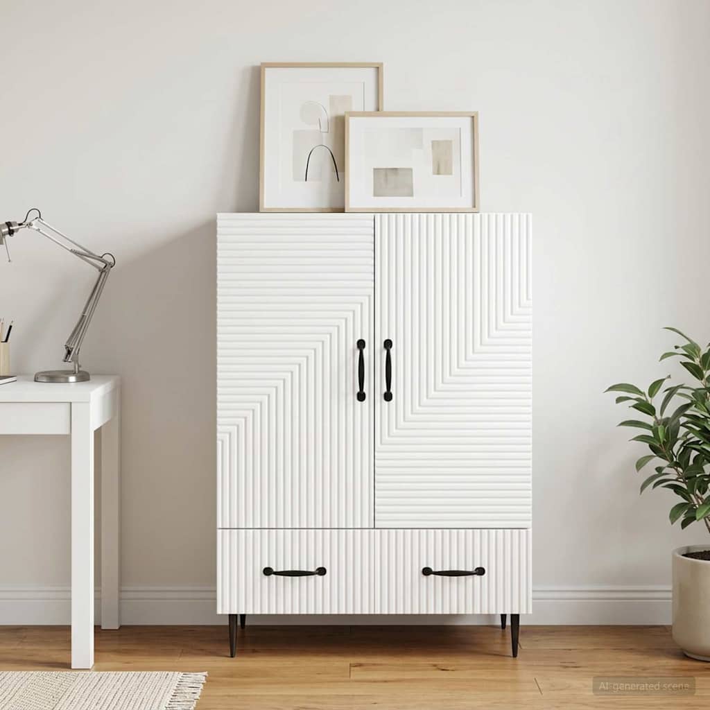 894899_1.jpg vidaXL Servírovacia skriňa Biela s vysokým leskom 66 x 34,5 x 95 cm – Obrázok 1