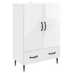 vidaXL Servírovacia skriňa Biela s vysokým leskom 66 x 34,5 x 95 cm – Obrázok 2
