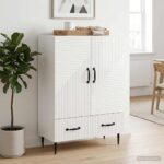 vidaXL Servírovacia skriňa Biela s vysokým leskom 66 x 34,5 x 95 cm – Obrázok 3