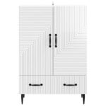 vidaXL Servírovacia skriňa Biela s vysokým leskom 66 x 34,5 x 95 cm – Obrázok 5