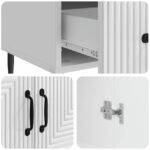 vidaXL Servírovacia skriňa Biela s vysokým leskom 66 x 34,5 x 95 cm – Obrázok 8