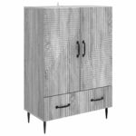 vidaXL Servírovacia skriňa so zásuvkou Sivá sonoma 66 x 34,5 x 95 cm – Obrázok 2