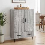 vidaXL Servírovacia skriňa so zásuvkou Sivá sonoma 66 x 34,5 x 95 cm – Obrázok 3