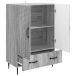 vidaXL Servírovacia skriňa so zásuvkou Sivá sonoma 66 x 34,5 x 95 cm – Obrázok 4