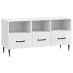 vidaXL TV skrinka Biela s vysokým leskom 102 x 34,5 x 50 cm – Obrázok 2