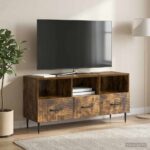 vidaXL TV skrinka Dymový dub 102 x 34,5 x 50 cm Kompozitné drevo