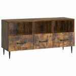 vidaXL TV skrinka Dymový dub 102 x 34,5 x 50 cm Kompozitné drevo – Obrázok 2