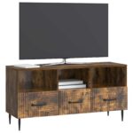 vidaXL TV skrinka Dymový dub 102 x 34,5 x 50 cm Kompozitné drevo – Obrázok 3