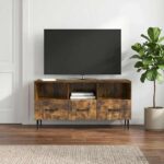 vidaXL TV skrinka Dymový dub 102 x 34,5 x 50 cm Kompozitné drevo – Obrázok 4