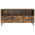 vidaXL TV skrinka Dymový dub 102 x 34,5 x 50 cm Kompozitné drevo – Obrázok 6