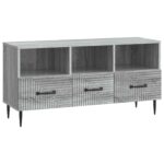 vidaXL TV skrinka Sivá sonoma 102 x 34,5 x 50 cm Kompozitné drevo – Obrázok 2
