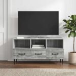 vidaXL TV skrinka Sivá sonoma 102 x 34,5 x 50 cm Kompozitné drevo – Obrázok 4