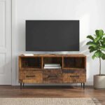vidaXL TV skrinka Staré drevo 102 x 34,5 x 50 cm Kompozitné drevo – Obrázok 4