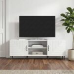 vidaXL TV skrinka Biela s vysokým leskom 150 x 31 x 50 cm