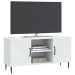 vidaXL TV skrinka Biela 102 x 34,5 x 50 cm Kompozitné drevo – Obrázok 3