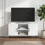 vidaXL TV skrinka Biela 102 x 34,5 x 50 cm Kompozitné drevo – Obrázok 4