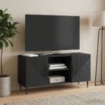 vidaXL TV skrinka Čierna 102 x 34,5 x 50 cm Kompozitné drevo – Obrázok 4