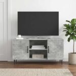 vidaXL TV skrinka Betónovo sivá 102 x 34,5 x 50 cm Kompozitné drevo