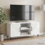vidaXL TV skrinka Biela s vysokým leskom 102 x 34,5 x 50 cm