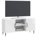 vidaXL TV skrinka Biela s vysokým leskom 102 x 34,5 x 50 cm – Obrázok 3
