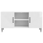vidaXL TV skrinka Biela s vysokým leskom 102 x 34,5 x 50 cm – Obrázok 6