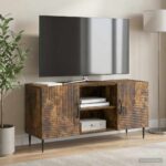vidaXL TV skrinka Dymový dub 102 x 34,5 x 50 cm Kompozitné drevo – Obrázok 4