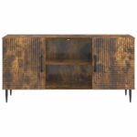 vidaXL TV skrinka Dymový dub 102 x 34,5 x 50 cm Kompozitné drevo – Obrázok 6