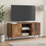 vidaXL TV skrinka Staré drevo 102 x 34,5 x 50 cm Kompozitné drevo – Obrázok 4