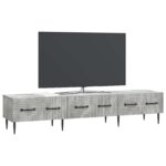 vidaXL TV skrinka Betónovo sivá 147 x 34,5 x 30 cm Kompozitné drevo – Obrázok 3
