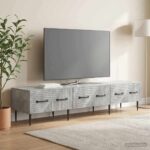 vidaXL TV skrinka Betónovo sivá 147 x 34,5 x 30 cm Kompozitné drevo – Obrázok 4