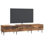 vidaXL TV skrinka Staré drevo 147 x 34,5 x 30 cm Kompozitné drevo – Obrázok 3