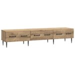 vidaXL TV skrinka Dub artisan 147 x 34,5 x 30 cm Kompozitné drevo – Obrázok 2