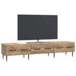 vidaXL TV skrinka Dub artisan 147 x 34,5 x 30 cm Kompozitné drevo – Obrázok 3