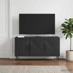 vidaXL TV skrinka Čierna 99 x 34,5 x 50 cm Kompozitné drevo – Obrázok 4