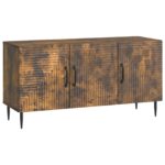 vidaXL TV skrinka Dymový dub 99 x 34,5 x 50 cm Kompozitné drevo – Obrázok 2