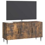 vidaXL TV skrinka Dymový dub 99 x 34,5 x 50 cm Kompozitné drevo – Obrázok 3