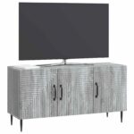 vidaXL TV skrinka Sivá sonoma 99 x 34,5 x 50 cm Kompozitné drevo – Obrázok 3