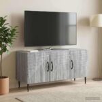 vidaXL TV skrinka Sivá sonoma 99 x 34,5 x 50 cm Kompozitné drevo – Obrázok 4