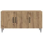 vidaXL TV skrinka Dub artisan 99 x 34,5 x 50 cm Kompozitné drevo – Obrázok 6